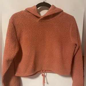 Cropped sherpa hoodie